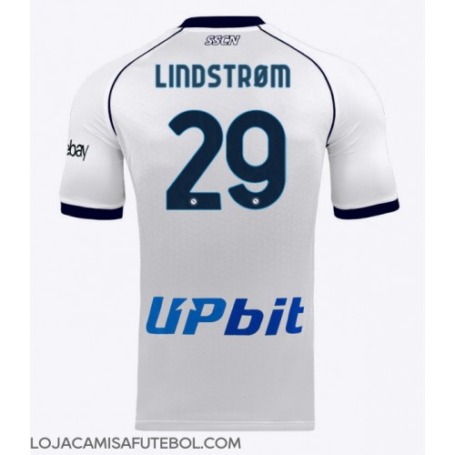 Camisa de Futebol SSC Napoli Jesper Lindstrom #29 Equipamento Secundário 2023-24 Manga Curta